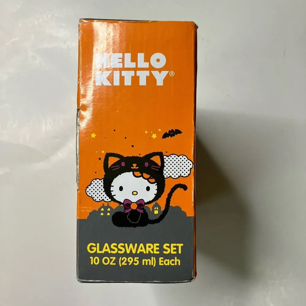 Sanrio Hello Kitty Halloween Glassware Set Of 4 Limited Edition 10 oz Glasses